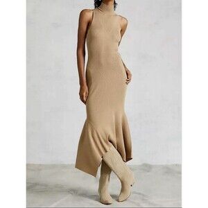 Anthropologie Tan Midi Dress